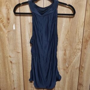 Prana  Black Tank Top Women's Size  Medium Racer Back, Ruched Sides